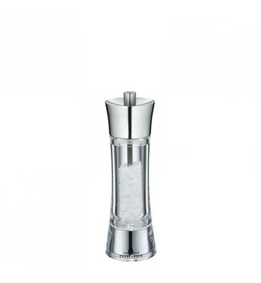 ZASSENHAUS Młynek do soli AACHEN ⌀ 5,8 x 18 cm, stalowo-akrylowy / FreeForm