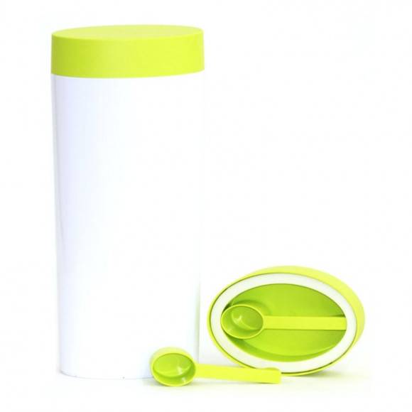 O'LaLa Pojemnik z miarką do przechowywania żywności / 2,0 L / biało-zielony