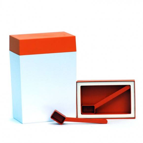 O'LaLa Pojemnik prostokątny z miarką do przechowywania żywności / 3,0 L / biało-pomarańczowy