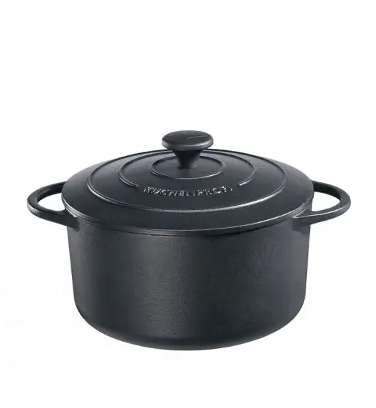 KUCHENPROFI PROVENCE Garnek żeliwny z pokrywką 6,6 L / czarny