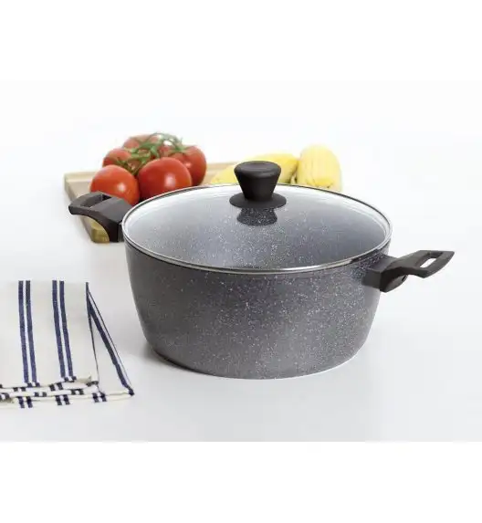 AMBITION SILVERSTONE Garnek aluminiowy 2 l z powłoką Qualum Basic Stone Edition 20 cm