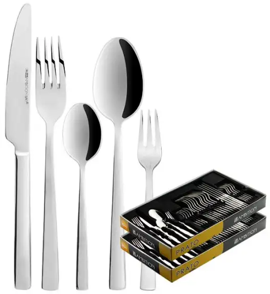 AMBITION PRATO Sztućce Komplet 60 el (2x30) pudełko / 12 osób / połysk