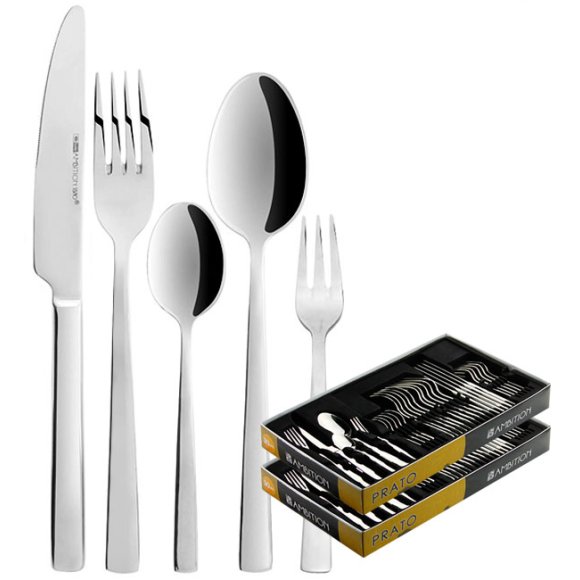 AMBITION PRATO Sztućce Komplet 60 el (2x30) pudełko / 12 osób / połysk