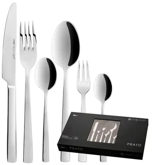 AMBITION PRATO Sztućce Komplet 36 el pudełko / 6 osób / połysk