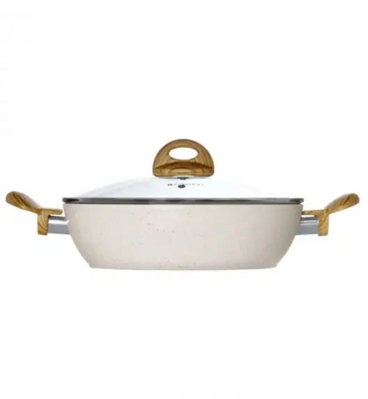 AMBITION NATURE Patelnia głęboka z pokrywką Ø28 cm / powłoka nieprzywierająca / indukcja