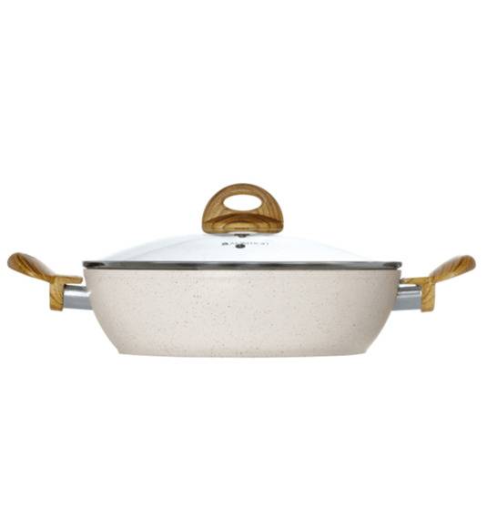 AMBITION NATURE Patelnia głęboka z pokrywką Ø28 cm / powłoka nieprzywierająca / indukcja