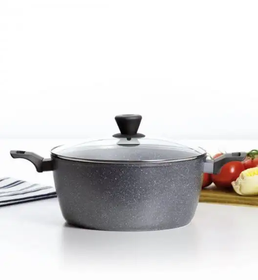 AMBITION SILVERSTONE Garnek aluminiowy 4,1 l z powłoką Qualum Basic Stone Edition 24 cm