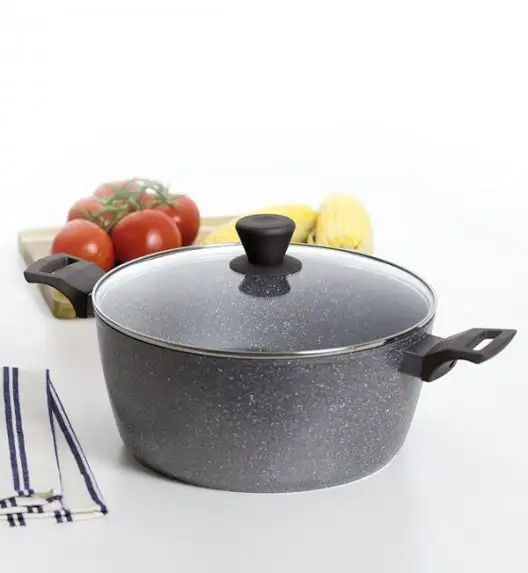 AMBITION SILVERSTONE Garnek aluminiowy 4,1 l z powłoką Qualum Basic Stone Edition 24 cm