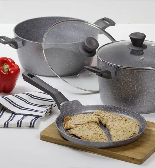 AMBITION SILVERSTONE Garnek aluminiowy 4,1 l z powłoką Qualum Basic Stone Edition 24 cm