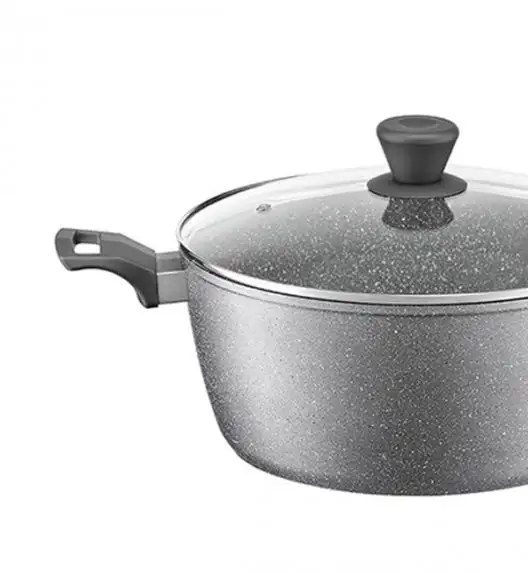 AMBITION SILVERSTONE Garnek aluminiowy 4,1 l z powłoką Qualum Basic Stone Edition 24 cm