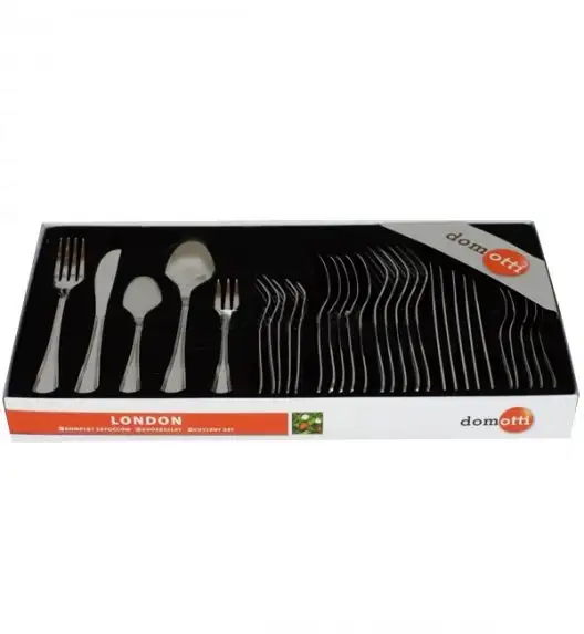 DOMOTTI LONDON Sztućce Komplet 30 elementów z widelczykami deserowymi / pudełko