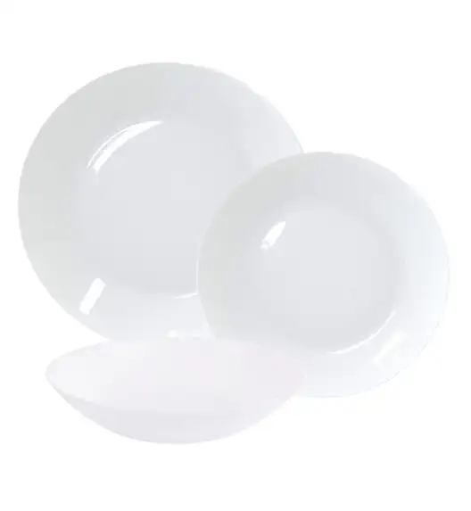 ARCOPAL ZELIE Serwis obiadowy 18 el dla 6 os / biały / szkło hartowane