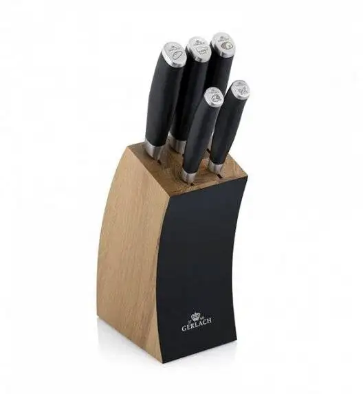 GERLACH DECO BLACK Komplet 5 noży w bloku / 6 el / stal nierdzewna