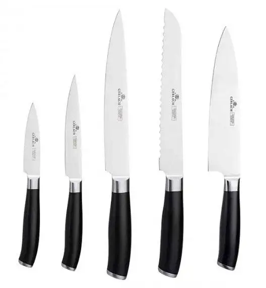 GERLACH DECO BLACK Komplet 5 noży w bloku / 6 el / stal nierdzewna