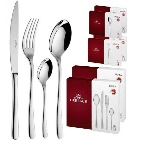 Gerlach Muza Sztućce 72 el 2 x 24 + dodatki / 12 osób (połysk)
