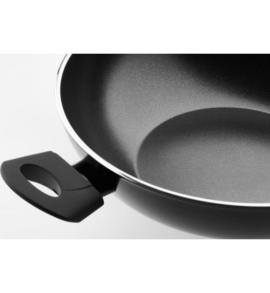 GERLACH HARMONY BLACK Wok z powłoką ceramiczną 30 cm + pokrywka / INDUKCJA