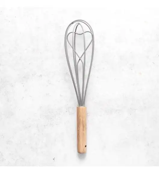 AMBITION NORDIC Trzepaczka silikonowa 28,5 cm z bambusową rączką / skandynawski styl
