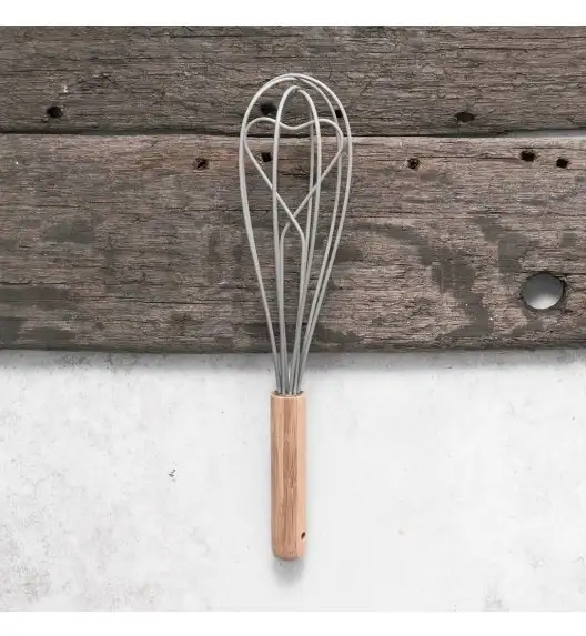 AMBITION NORDIC Trzepaczka silikonowa 28,5 cm z bambusową rączką / skandynawski styl