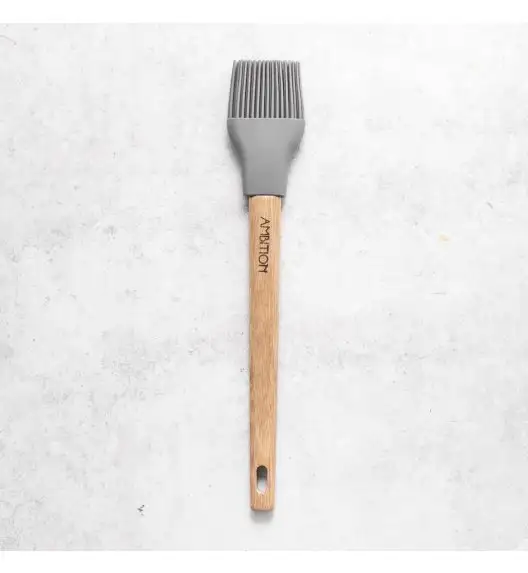 AMBITION NORDIC Pędzelek silikonowy 29 cm z bambusową rączką / skandynawski styll