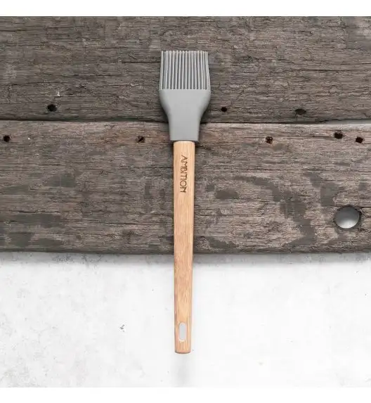 AMBITION NORDIC Pędzelek silikonowy 29 cm z bambusową rączką / skandynawski styll