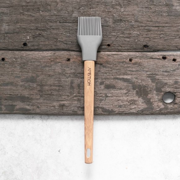 AMBITION NORDIC Pędzelek silikonowy 29 cm z bambusową rączką / skandynawski styll