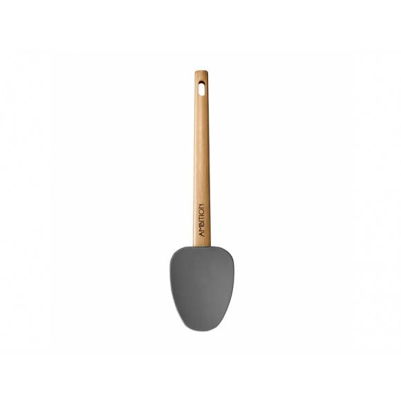 AMBITION NORDIC Szpatułka silikonowa 28,5 cm owalna z bambusową rączką / skandynawski styl