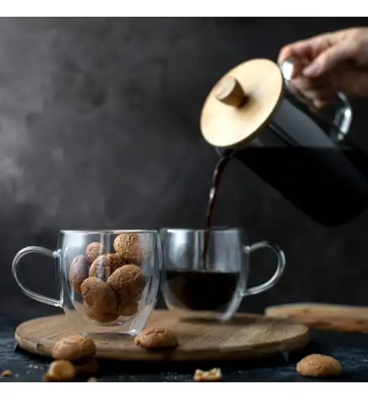 AMBITION NORDIC Zaparzacz 1 l z bambusową pokrywką / skandynawski styl