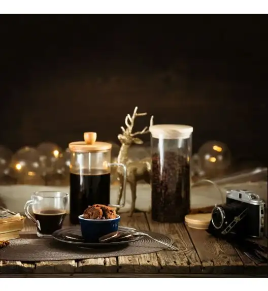 AMBITION NORDIC Zaparzacz 1 l z bambusową pokrywką / skandynawski styl