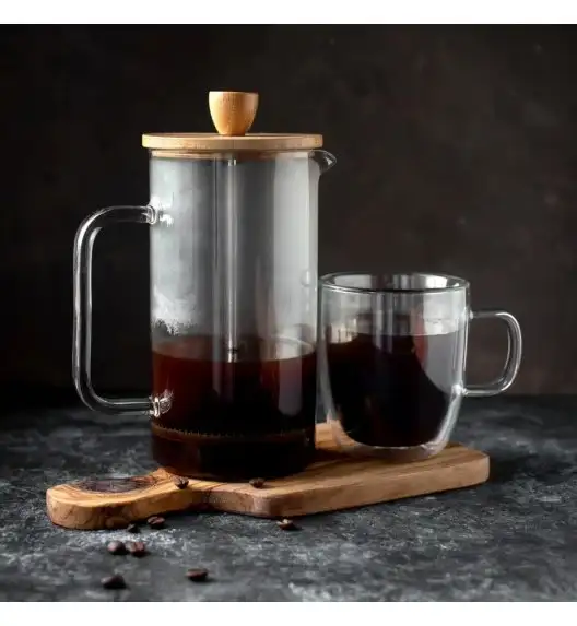 AMBITION NORDIC Zaparzacz 1 l z bambusową pokrywką / skandynawski styl