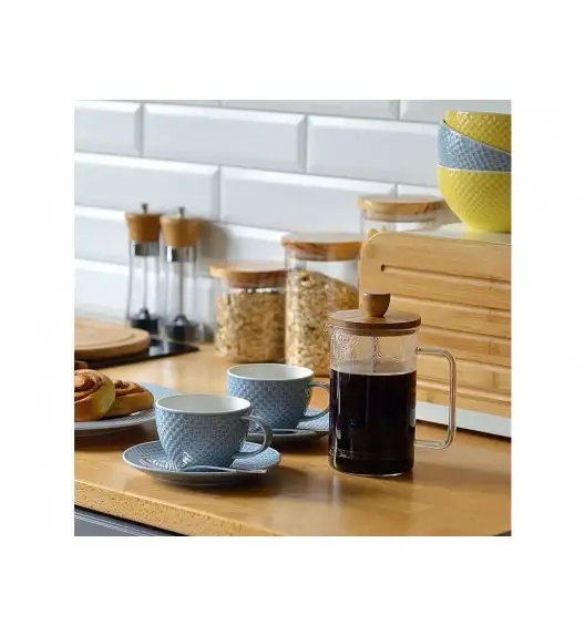 AMBITION NORDIC Zaparzacz 1 l z bambusową pokrywką / skandynawski styl