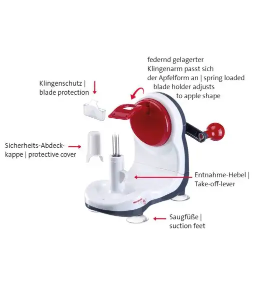 WESTMARK LOOP Maszynka do obierania jabłek / stal nierdzewna / 24,5 x 11 x 17,5 cm