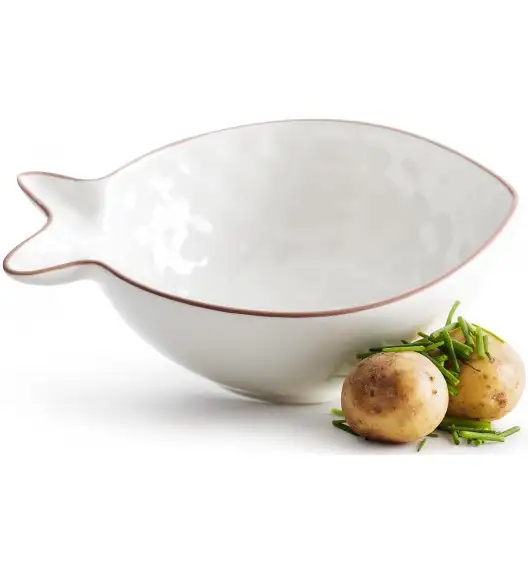 SAGAFORM Biała miska do serwowania, duża rybka SEAFOOD / FreeForm