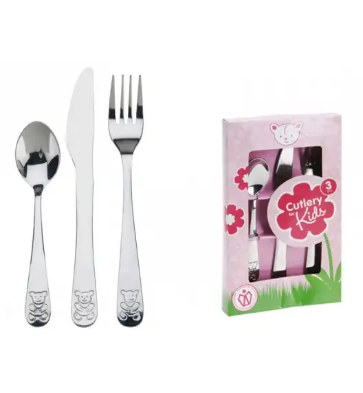 WYPRZEDAŻ! EH EXCELLENT HOUSEWARE Komplet sztućców dla dzieci 3 elementy / stal nierdzewna / Koopman