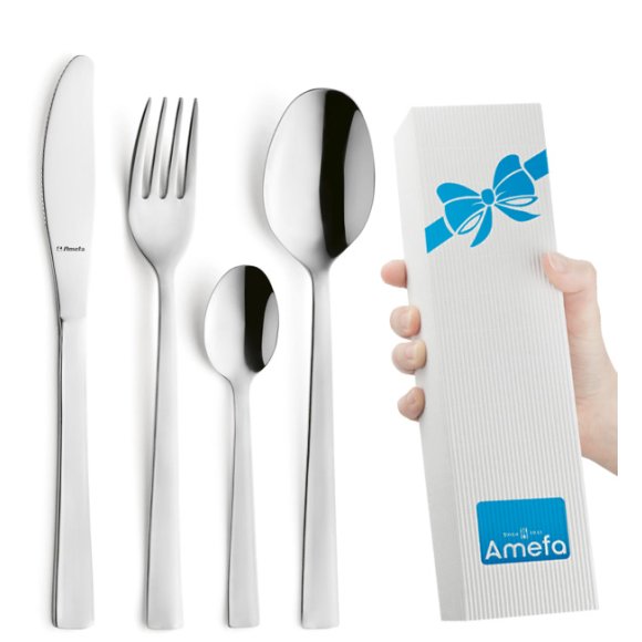 AMEFA PADOVA Sztućce UE 24 el PUDEŁKO składane / 6 os / połysk / wieczysta gwarancja