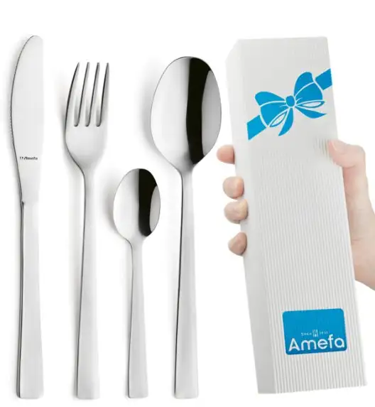 AMEFA PADOVA Sztućce UE 48 el PUDEŁKO składane / 12 os / połysk / wieczysta gwarancja