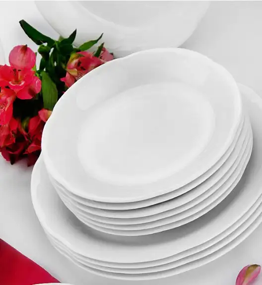 CHODZIEŻ KAMELIA C000 BIAŁA Serwis obiadowo-kawowy 30 el / 6 osób / porcelana