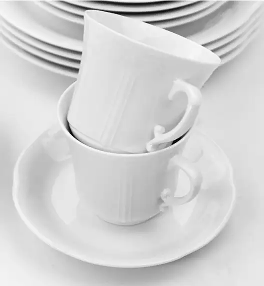 CHODZIEŻ KAMELIA C000 BIAŁA Serwis obiadowo-kawowy 30 el / 6 osób / porcelana