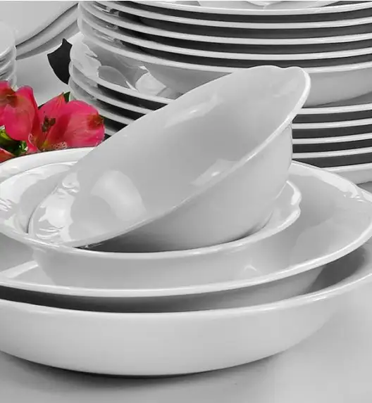 CHODZIEŻ KAMELIA C000 BIAŁA Serwis obiadowy 44 el / 12 osób / porcelana