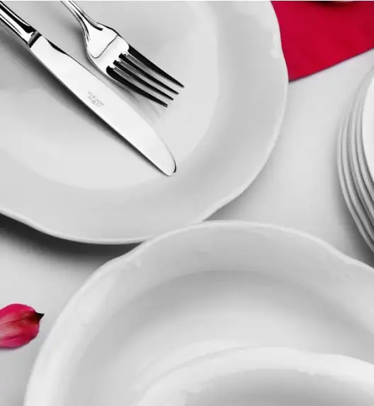 CHODZIEŻ KAMELIA C000 BIAŁA Serwis obiadowy 44 el / 12 osób / porcelana