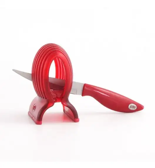 MSC Nóż z uchwytem do plastrowania warzyw 8 cm czerwony / FreeForm