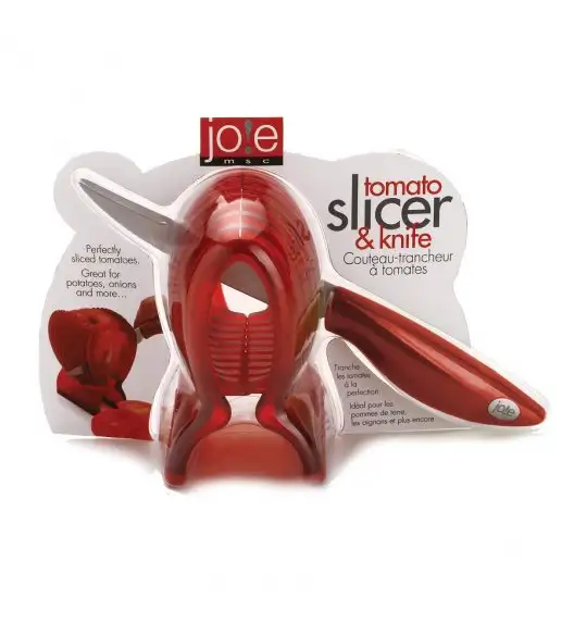 MSC Nóż z uchwytem do plastrowania warzyw 8 cm czerwony / FreeForm