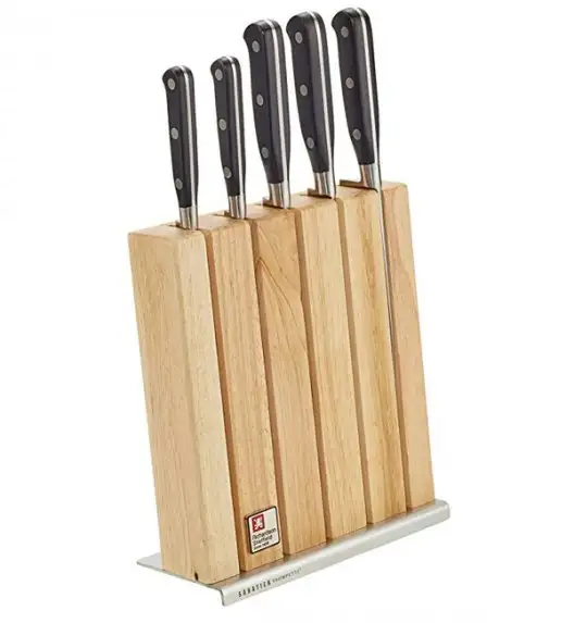 WYPRZEDAŻ! RICHARDSON SHEFFIELD Noże kuchenne Sabatier trompette 5 el w bloku / nitowana rękojeść / stal nierdzewna