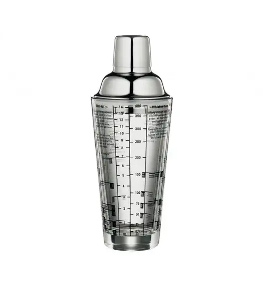 CILIO Stalowy shaker do drinków z przepisami 0,4 l / Stal nierdzewna / FreeForm