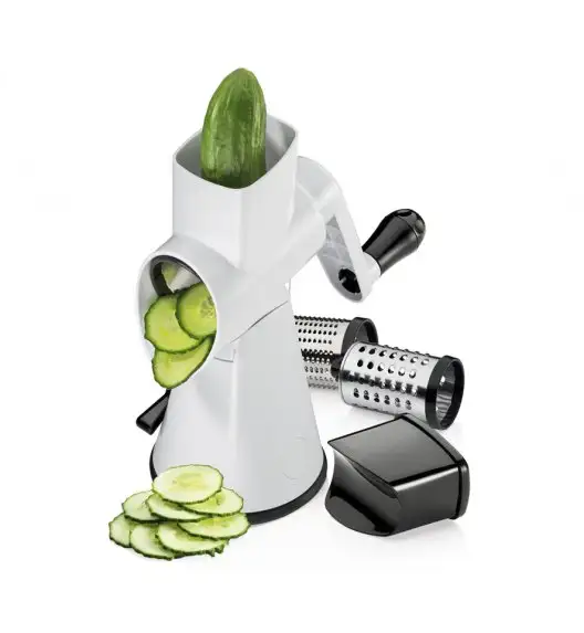 KUCHENPROFI Wielofunkcyjna tarka obrotowa z 3 wymiennymi wkładami / stal nierdzewna / FreeForm 