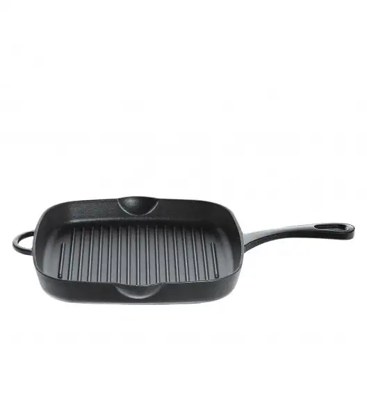KUCHENPROFI PROVENCE Żeliwna patelnia grillowa kwadratowa 26 cm / czarna