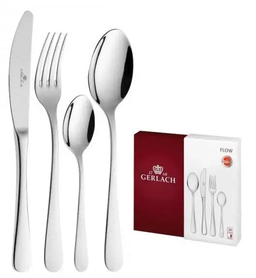 GERLACH FLOW Sztućce Komplet 24 el pudełko / 6 osób / połysk