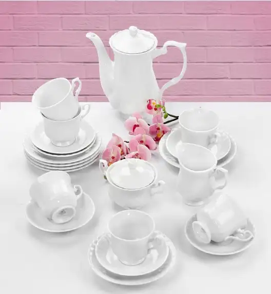 CHODZIEŻ IWONA C000 BIAŁA Serwis kawowy 39 el / 12 osób / porcelana