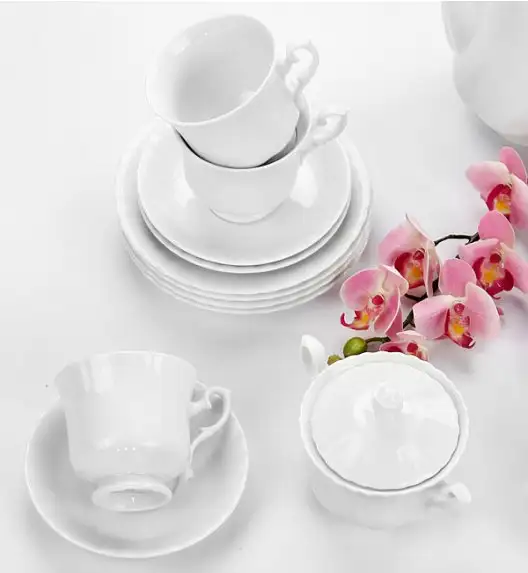 CHODZIEŻ IWONA C000 BIAŁA Serwis kawowy 39 el / 12 osób / porcelana
