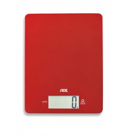 ADE LEONIE Waga kuchenna 17 x 22 cm / czerwona / tworzywo sztuczne  / FreeForm