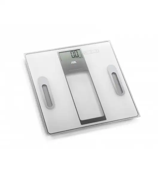 ADE TABEA Waga łazienkowa z analizą masy ciała 30 x 30 cm / szkło / biała / FreeForm
